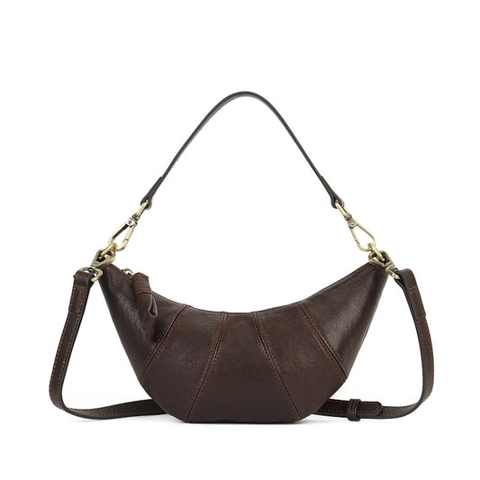 Women's Style Top Layer Crystal Vegetable Tanning Leather Horn Genuine Handbags