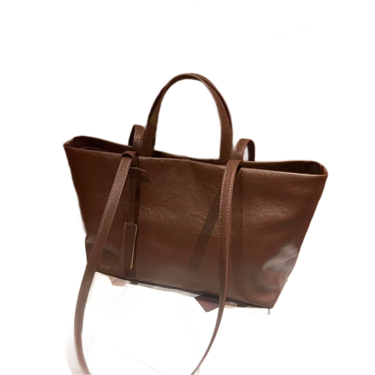 Layer Vegetable Tanning Leather Female Large Shoulder Bags