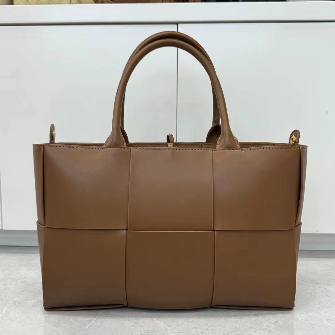 Cowhide Woven Genuine Leather Fashion Simple Tote Bags