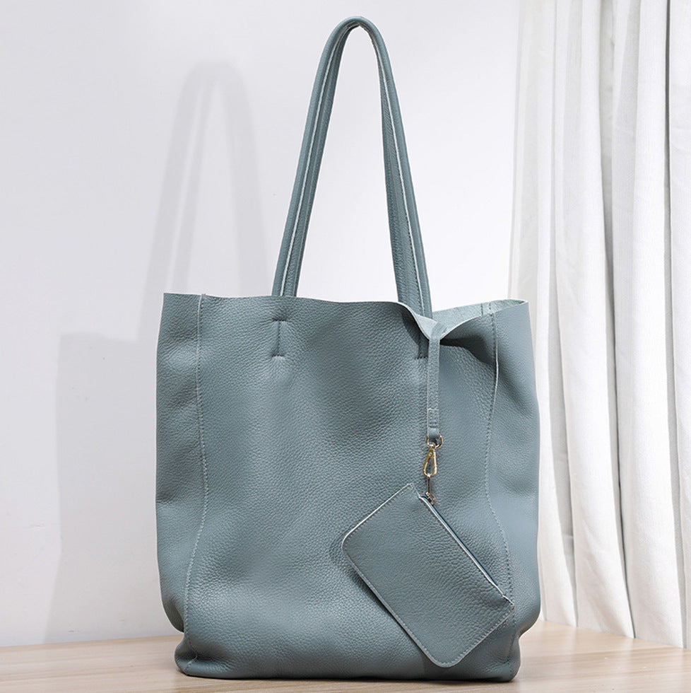 Capacity Commuter Mummy Shopping Cowhide Big Shoulder Bags