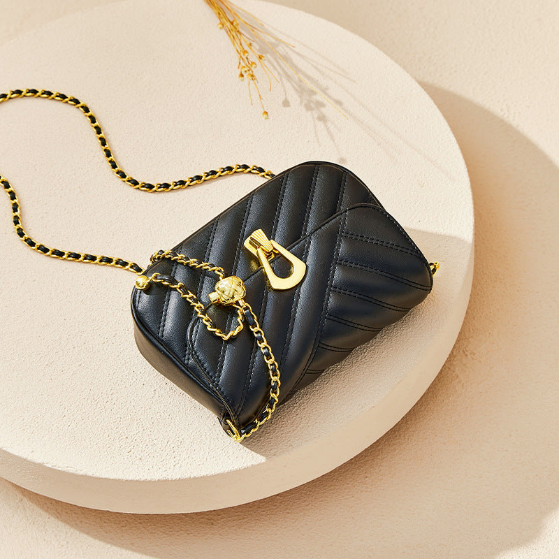 Women's Pretty Leather Packet Chain Fashion Shoulder Bags