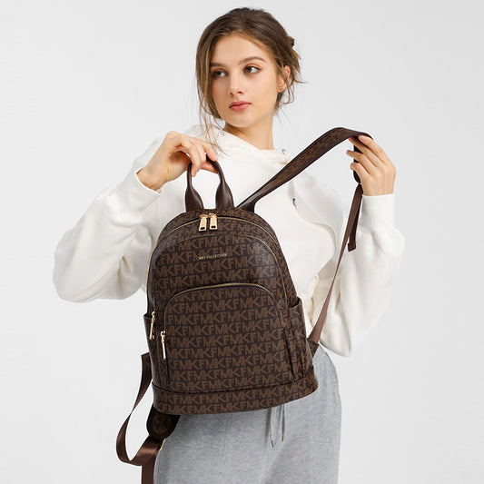 Women's Printed Korean Style Fashion Large Capacity Backpacks