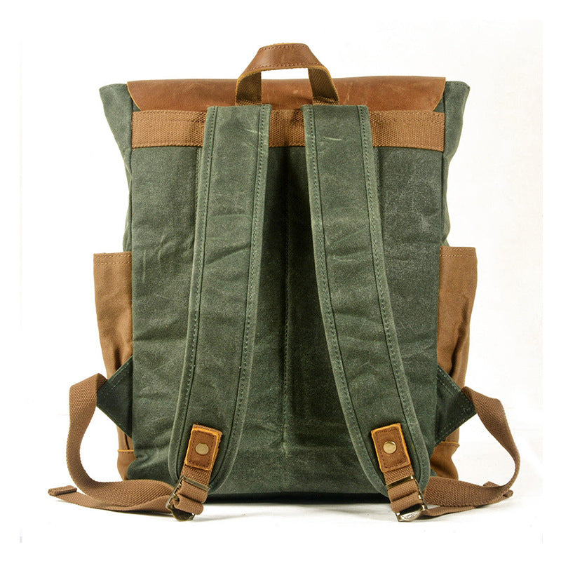 Men's Style Oil Wax Canvas Fashion Large Backpacks