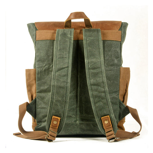 Men's Style Oil Wax Canvas Fashion Large Backpacks