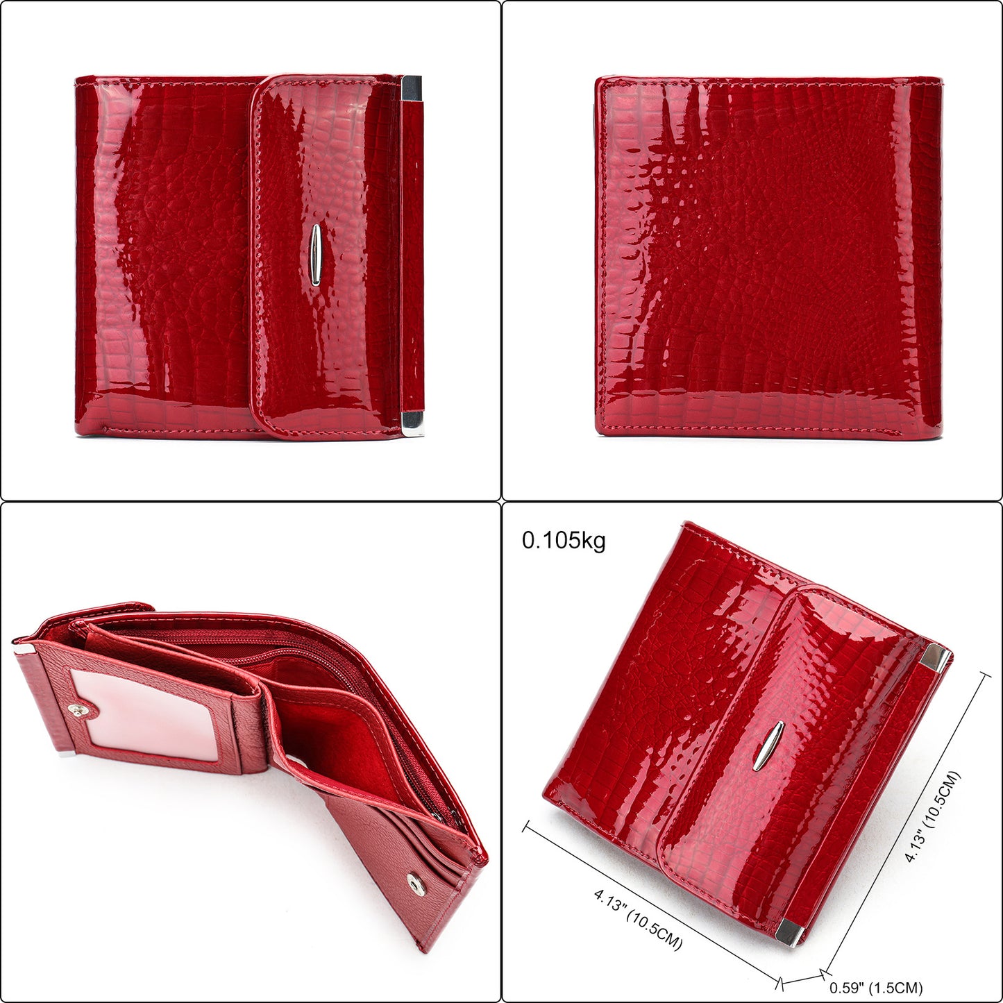 Patent Leather Female Design Short High Ladies Wallets
