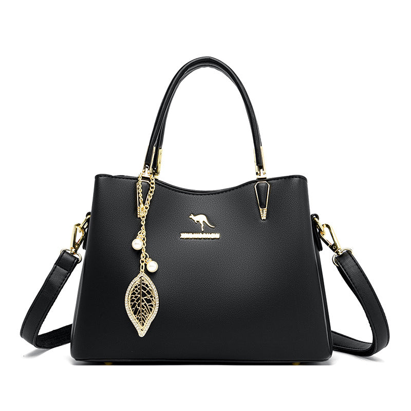 Women's Large Capacity Simple Textured Commuter Shoulder Bags