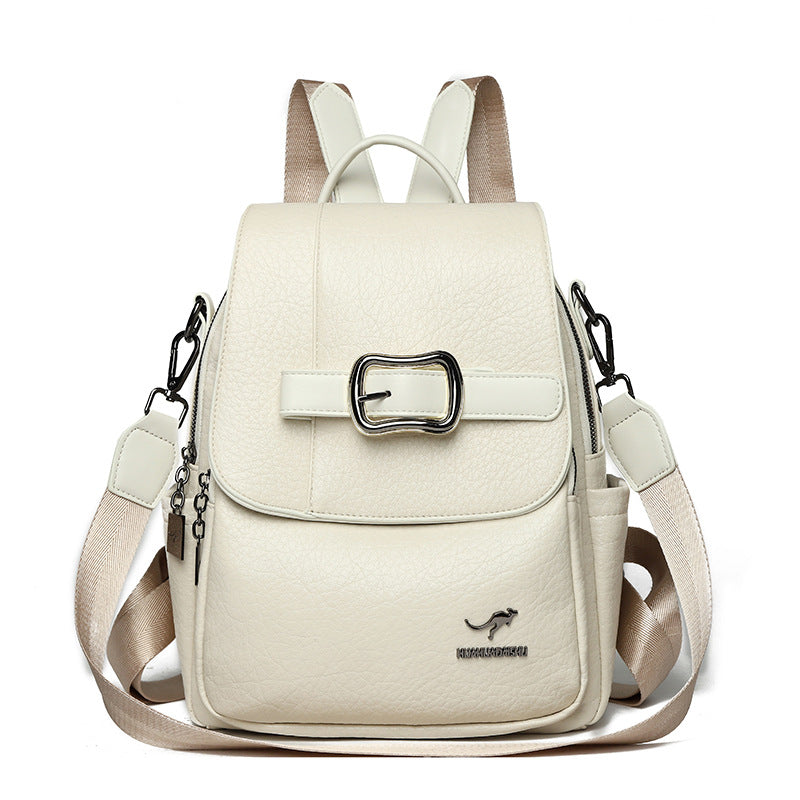 Women's Fashionable Large Capacity Leather Commuter Backpacks