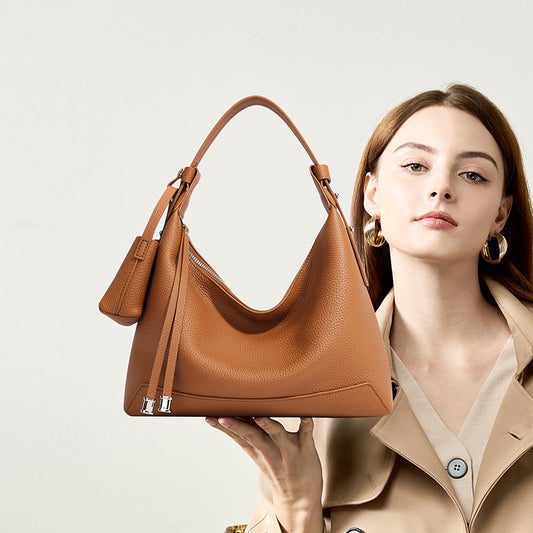 Women's Genuine Leather Large Capacity Niche High Shoulder Bags