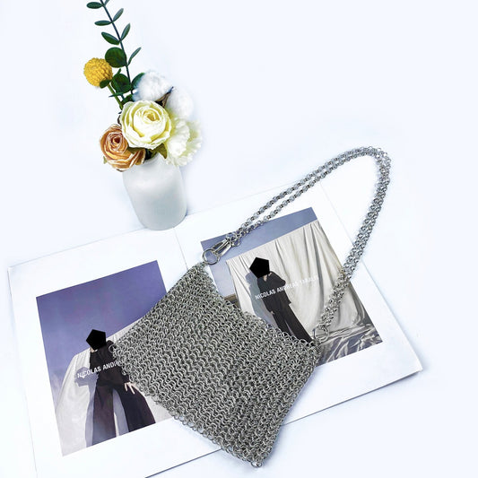 Shiny Hand-woven Metal Sequins Scale Hollow Crossbody Bags