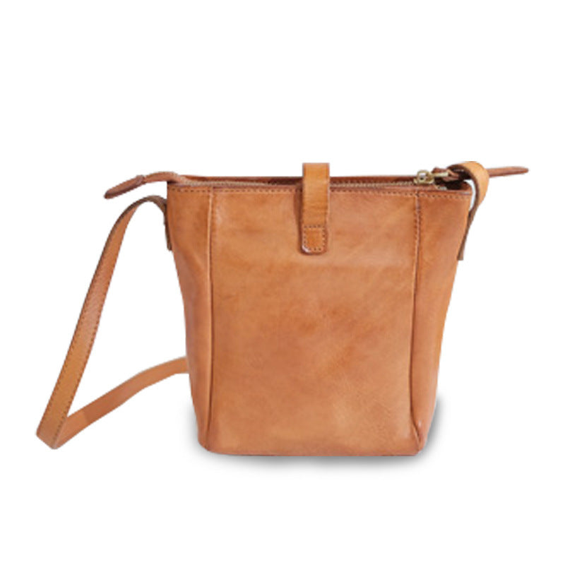 Comfortable Soft Leather Design Genuine Commuter Bucket Bags