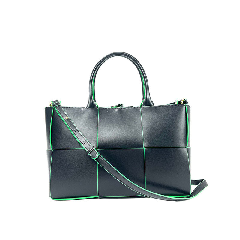 Cowhide Woven Genuine Leather Fashion Simple Tote Bags