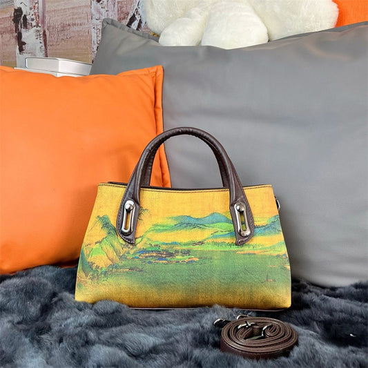 Women's Style Ink Painting Cheongsam Retro Fashion Handbags