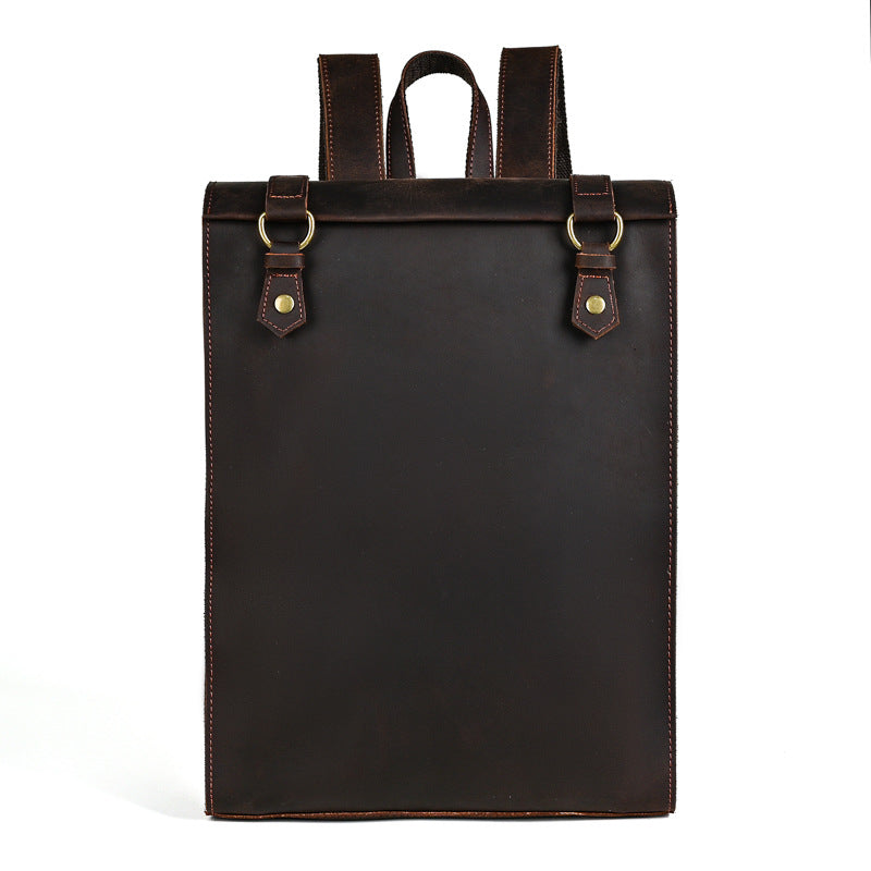 Men's Crazy Horse Leather Vintage Large Capacity First Layer Cowhide Backpacks