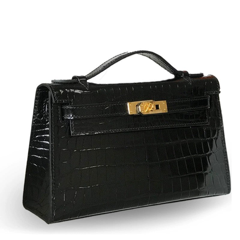 Women's Crocodile Pattern Mini Generation Kelly Genuine Crossbody Bags