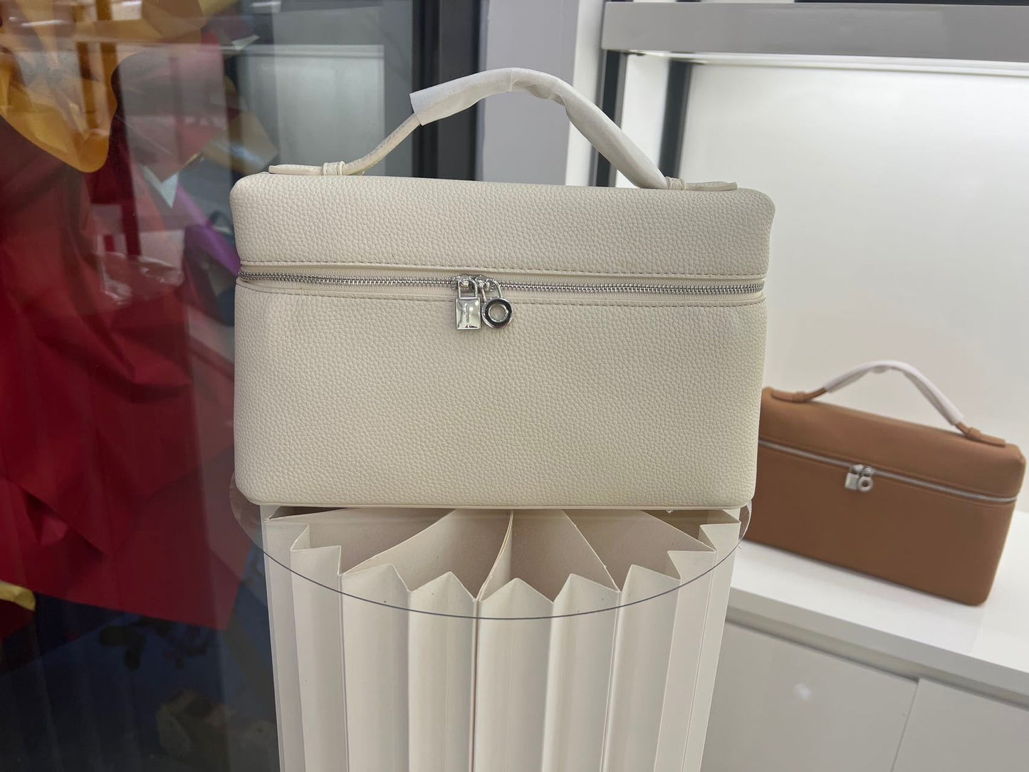 Women's Box Kelly Litchi Pattern Cowhide Portable Handbags