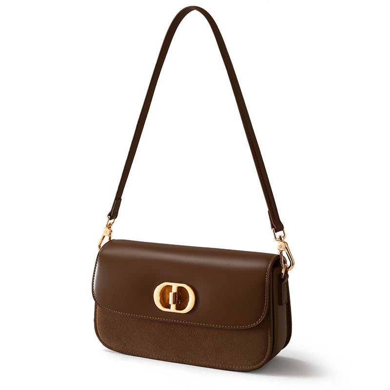 Women's Retro Light Frosted Cow Leather Underarm Shoulder Bags