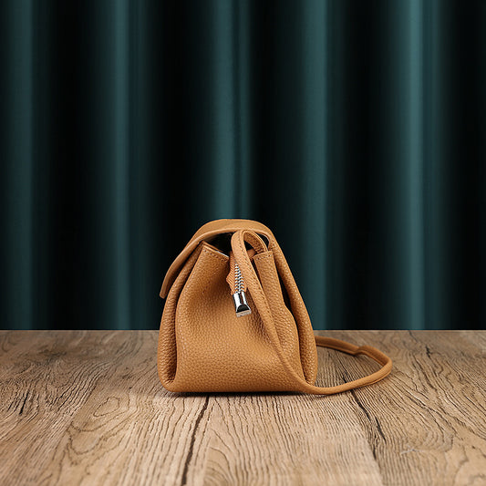 Women's Genuine Leather Soft Cowhide Cloud Pleated Shoulder Bags