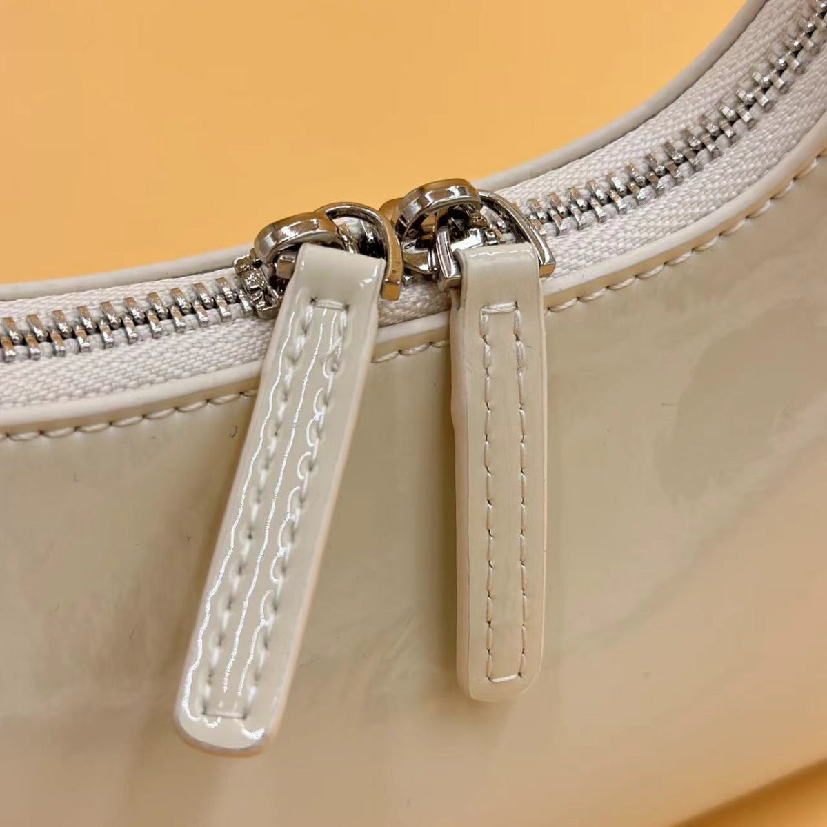 Mini Underarm Oil Wax Patent Leather Glossy Textured Cowhide Handbags