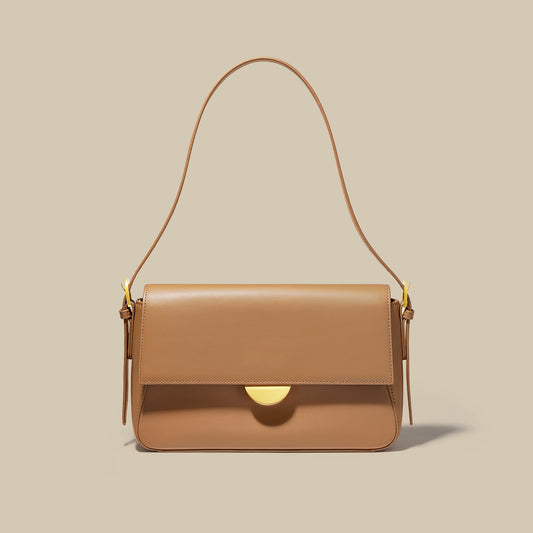Women's Texture Underarm Fashion Retro Cowhide Design Versatile High Shoulder Bags