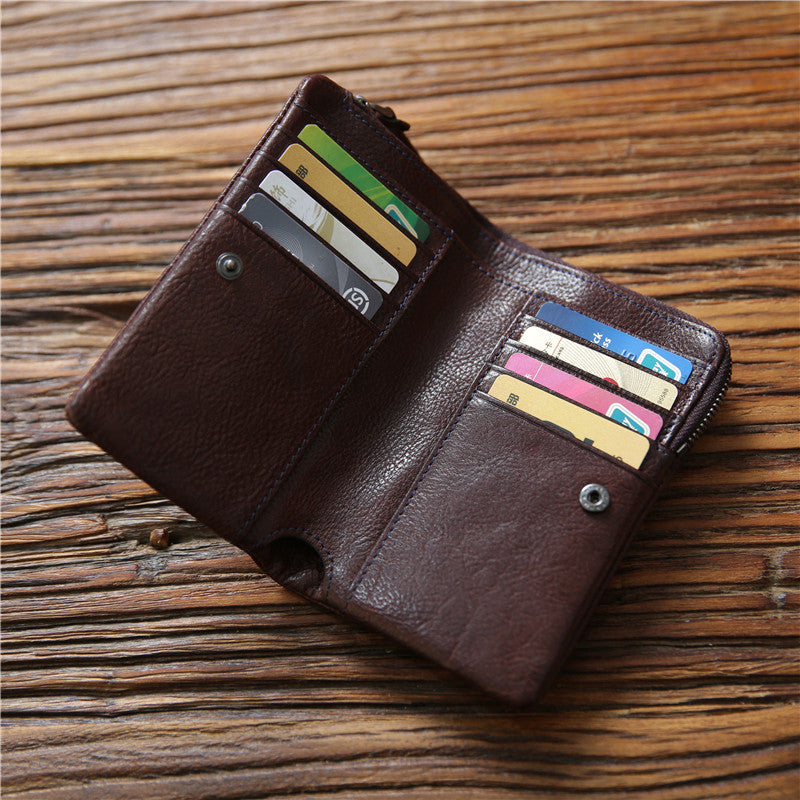Men's Short Leather Hand Vegetable First Layer Men's Wallets