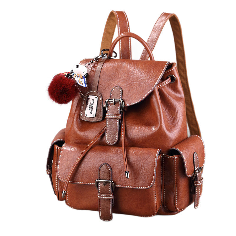 Women's Retro Three-dimensional Pocket Large Capacity Backpacks