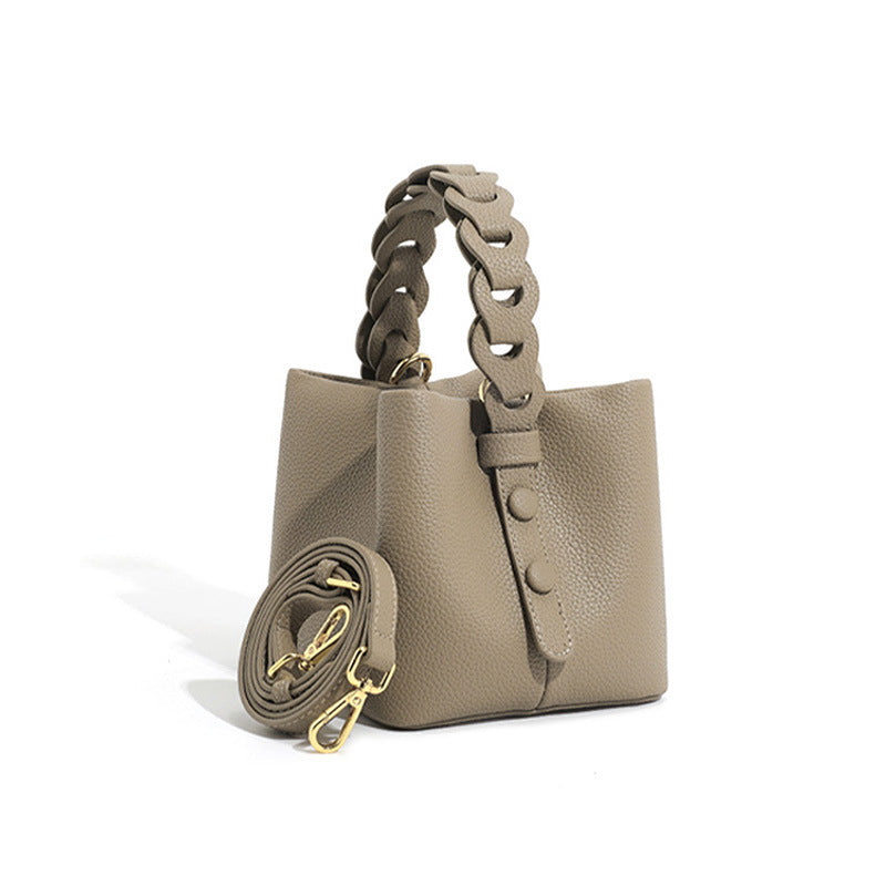 Women's Soft Leather Vegetable Basket Advanced Mini Bags