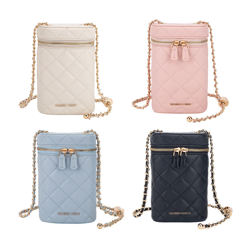 Women's High-grade Versatile Box Diamond Pattern Chain Crossbody Bags