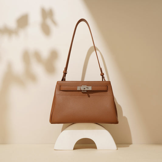 Layer Cowhide Vintage Underarm Commuter Genuine Leather Lock