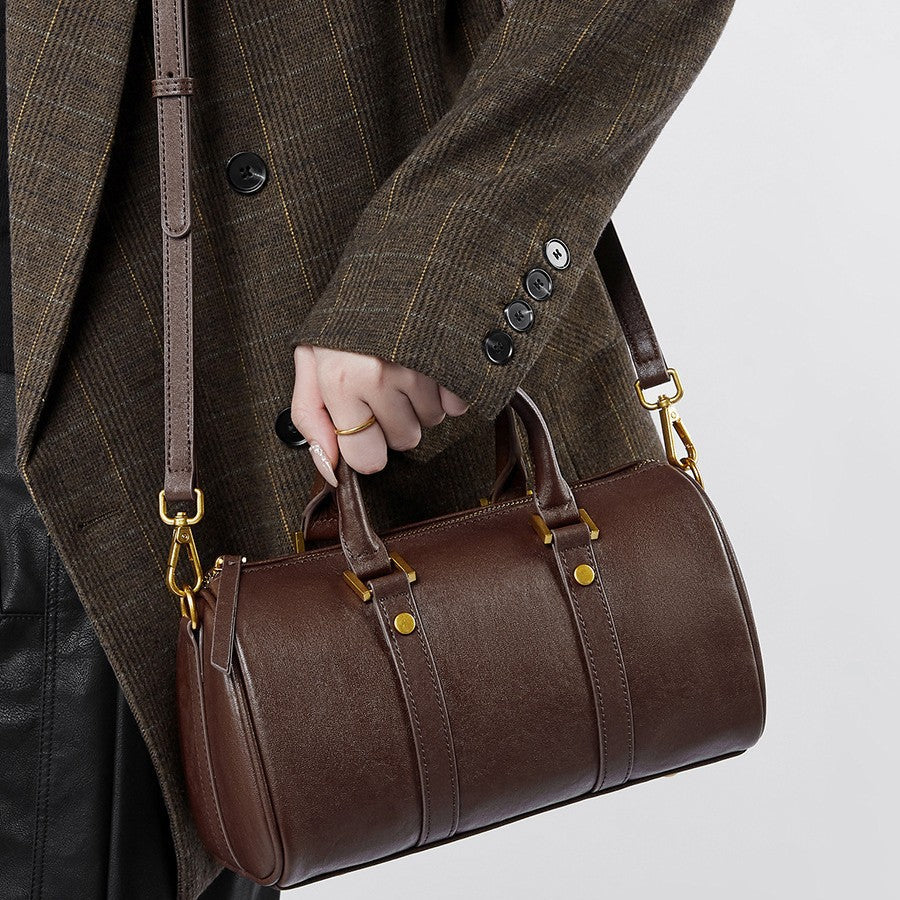 First Layer Cowhide Boston Advanced Retro Crossbody Bags