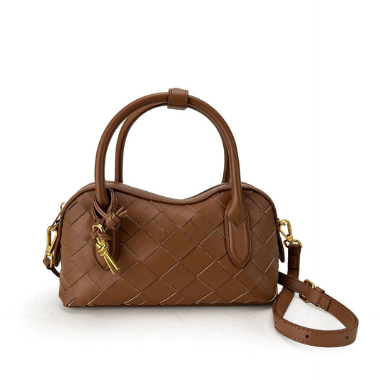 Women's Bowling Leather Hand-woven Underarm Commuting Crossbody Bags