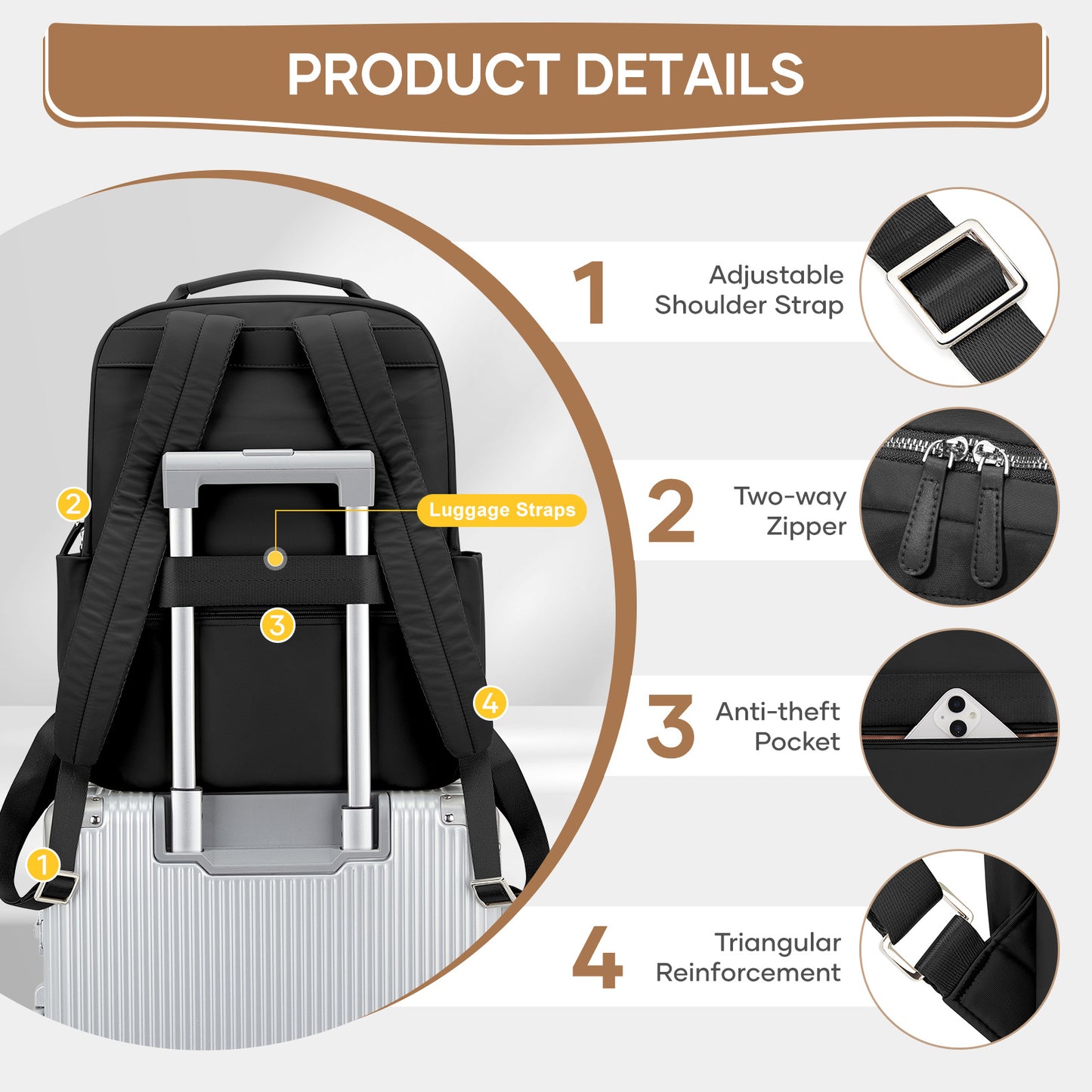 Women's Junior High College Commuter Computer Boys Backpacks