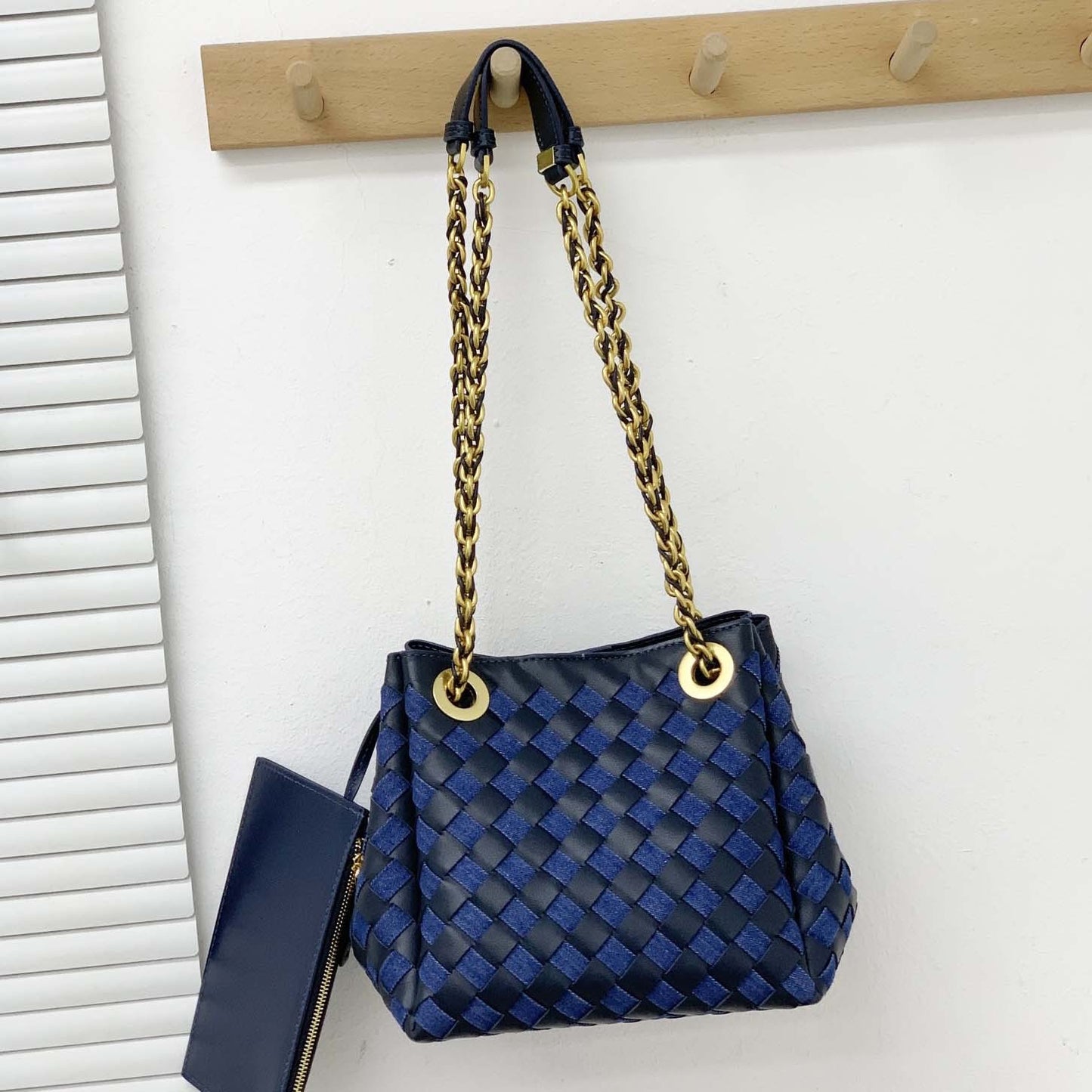 Women's Parachute Handmade Genuine Leather Woven Commuter Crossbody Bags