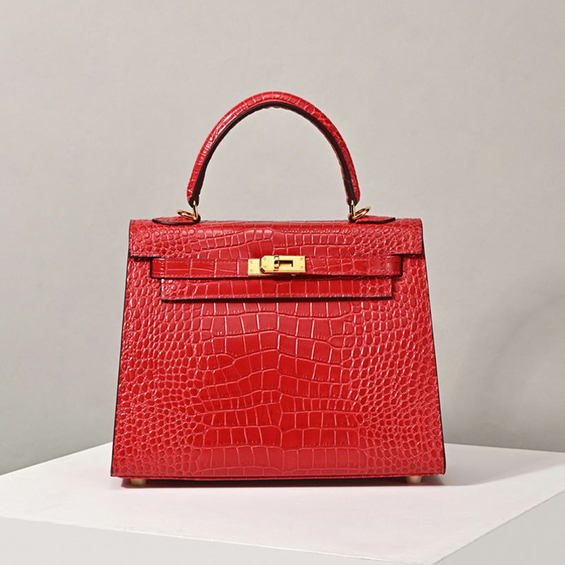 Crocodile Pattern Kai Stylish Genuine Leather Shoulder Bags
