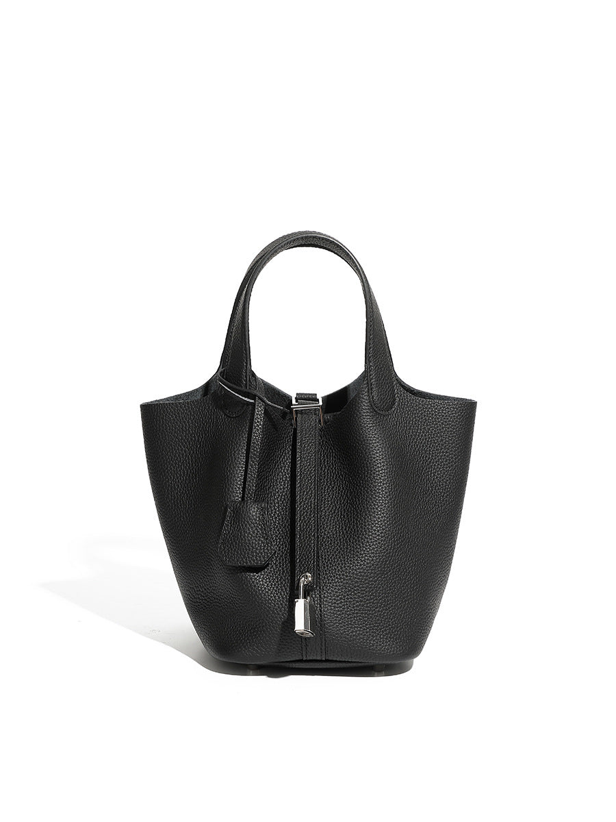 Women's Thickened Sier Cowhide Fashion Litchi Pattern Handbags