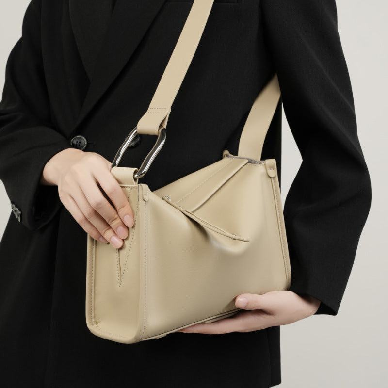 Women's Large Capacity High-grade Toast Commuting Leather Crossbody Bags