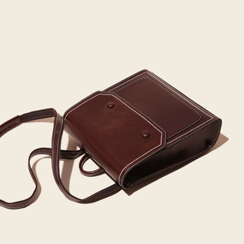 Women's Leather Fashion Oil Wax Cowhide Vintage Backpacks