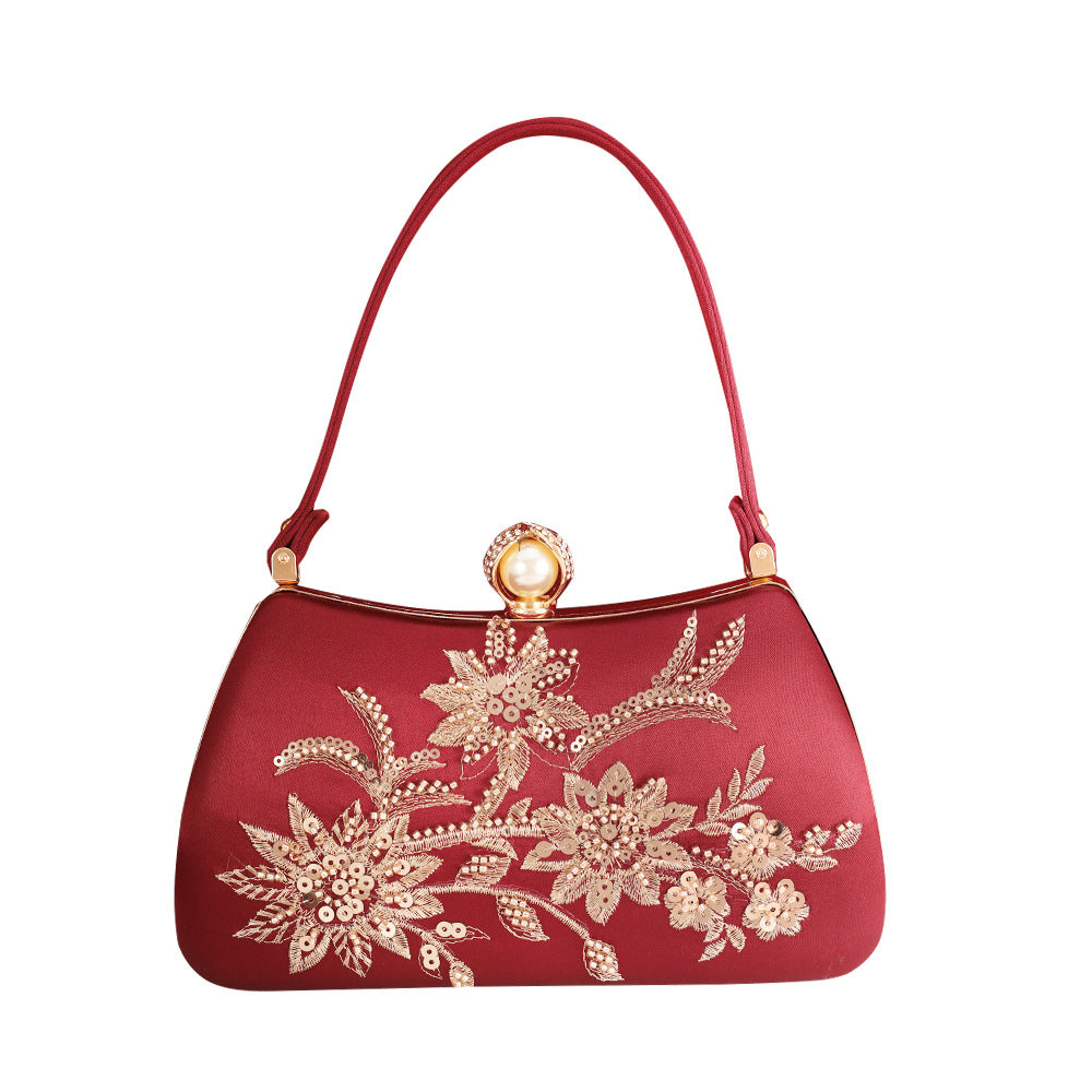 Women's Fashion Vintage Embroidery Dress Wedding Dinner Frame Handbags