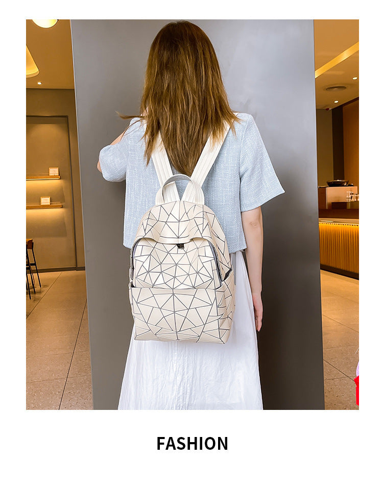 Geometric Diamond Fashion Large Capacity Computer Backpacks