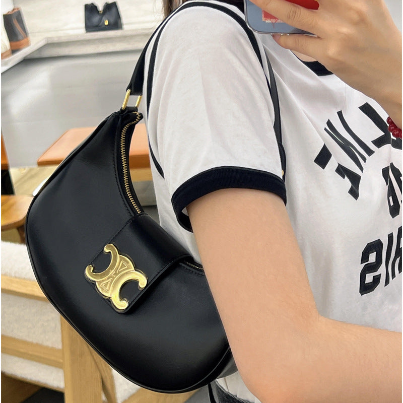 Women's Arc Underarm Retro Presbyopic Selenodont Metal Armpit Bags