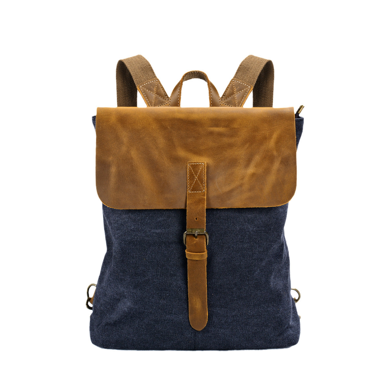 Women's Vintage Canvas Stitched Cowhide Simple Bags