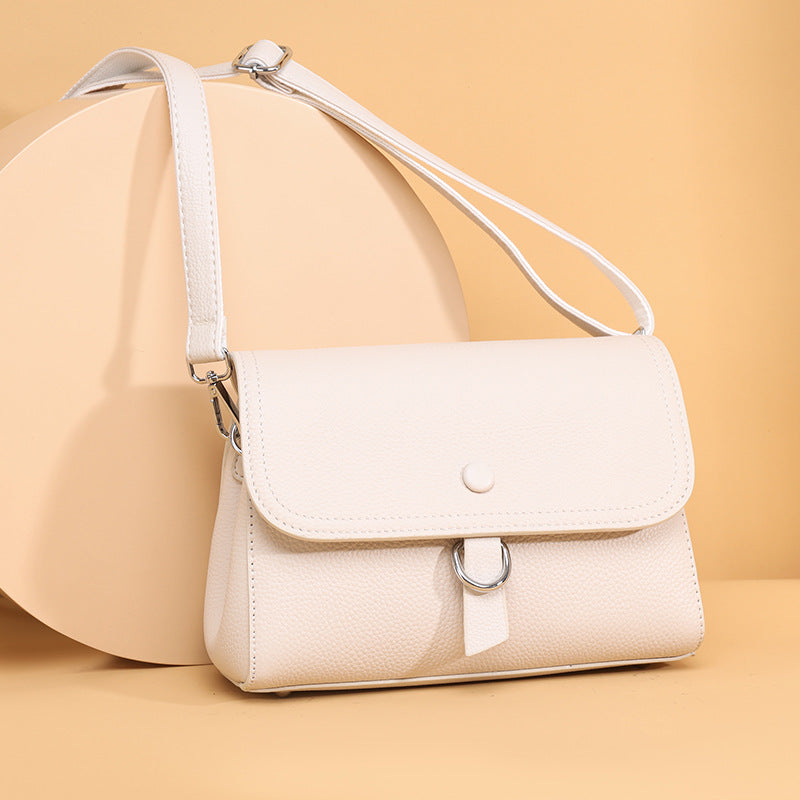 Women's Fashionable Solid Color Genuine Leather Texture Crossbody Bags