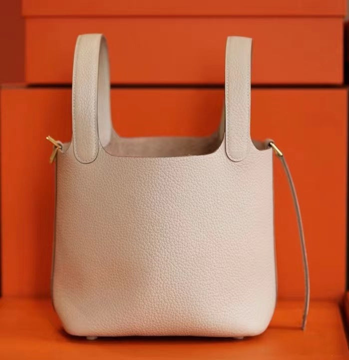 Women's Basket First Layer Cowhide Leather Sheath Handbags