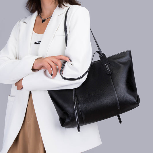 Women's Layer Cowhide Large Capacity Versatile Fashion Bags