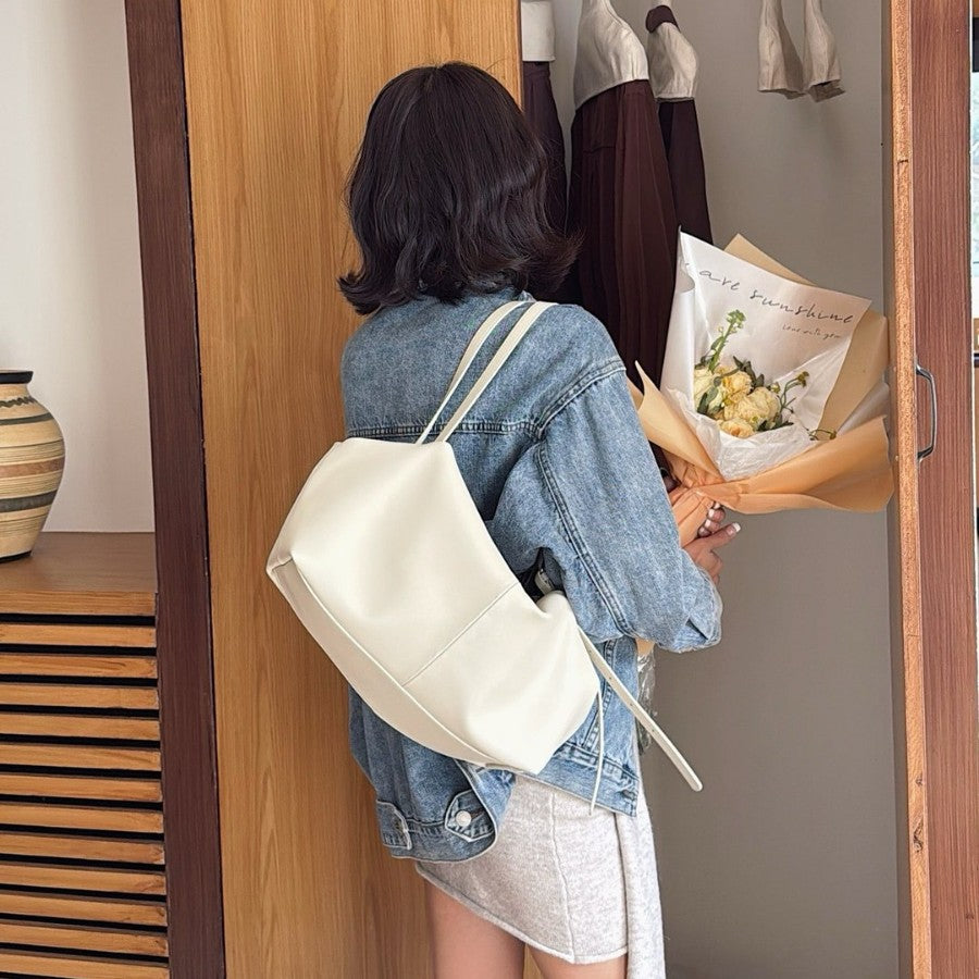 Cowhide Retro Lazy Style Soft Large Shoulder Bags