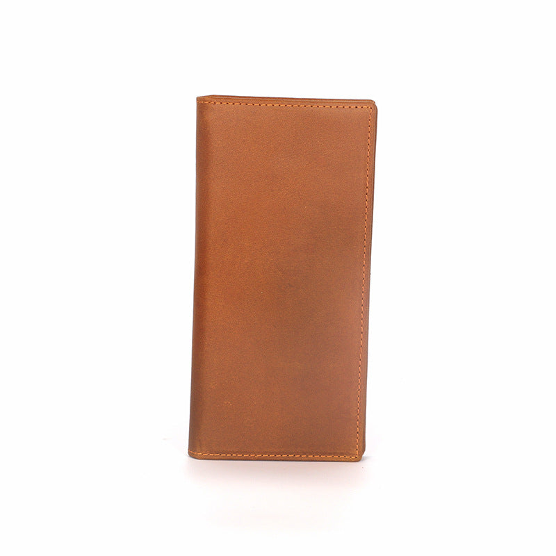 Men's Crazy Horse Leather Long Genuine Full First Layer Men's Wallets