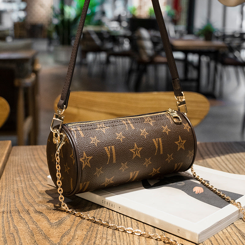 Women's Genuine Leather Printed Underarm Fashion Pouches Crossbody Bags