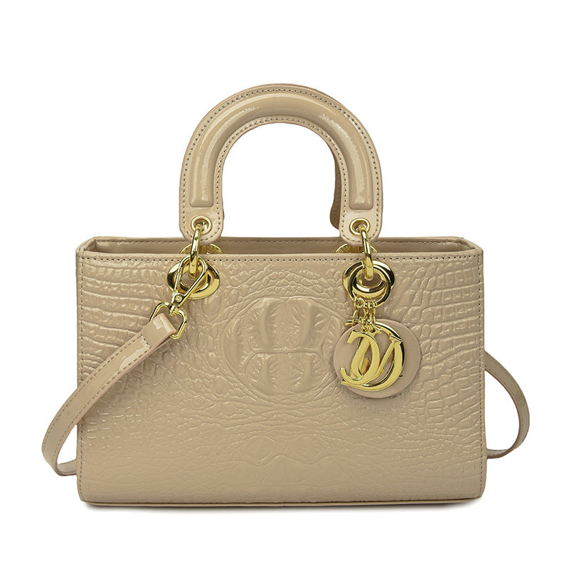 Women's Fashion Portable Crocodile Pattern Diana Shoulder Bags