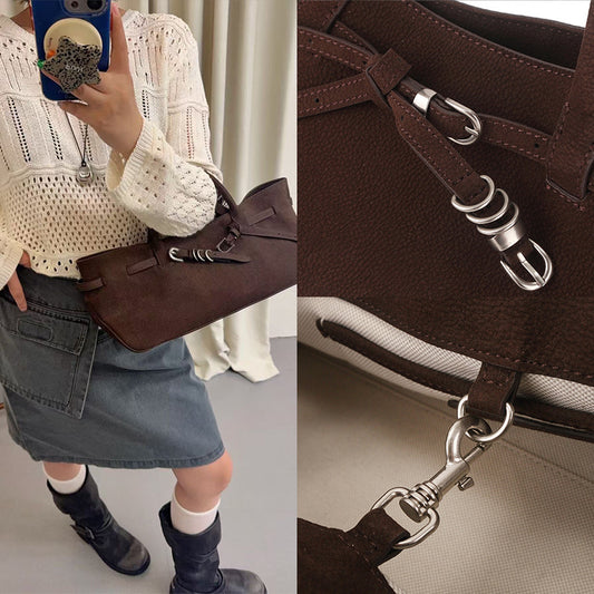 Korean Suede Hand Frosted Cowhide Hand-held Bags