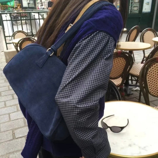 Women's Niche Frosted Cowhide Bowling Pillow Handbags