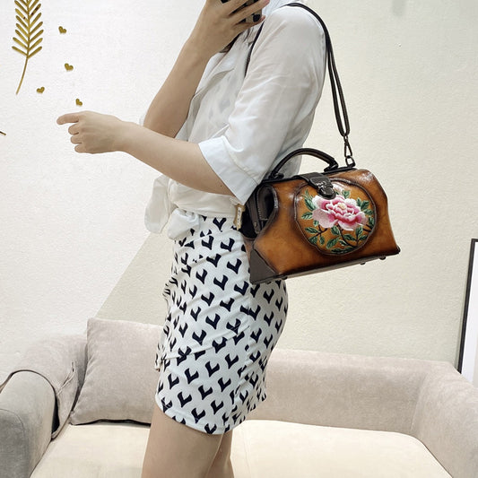 Women's Retro Style Embroidery With Cheongsam Cotton Shoulder Bags